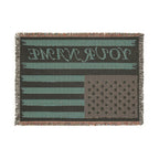 Personalized American Flag Woven Blanket – Custom Name Patriotic Throw