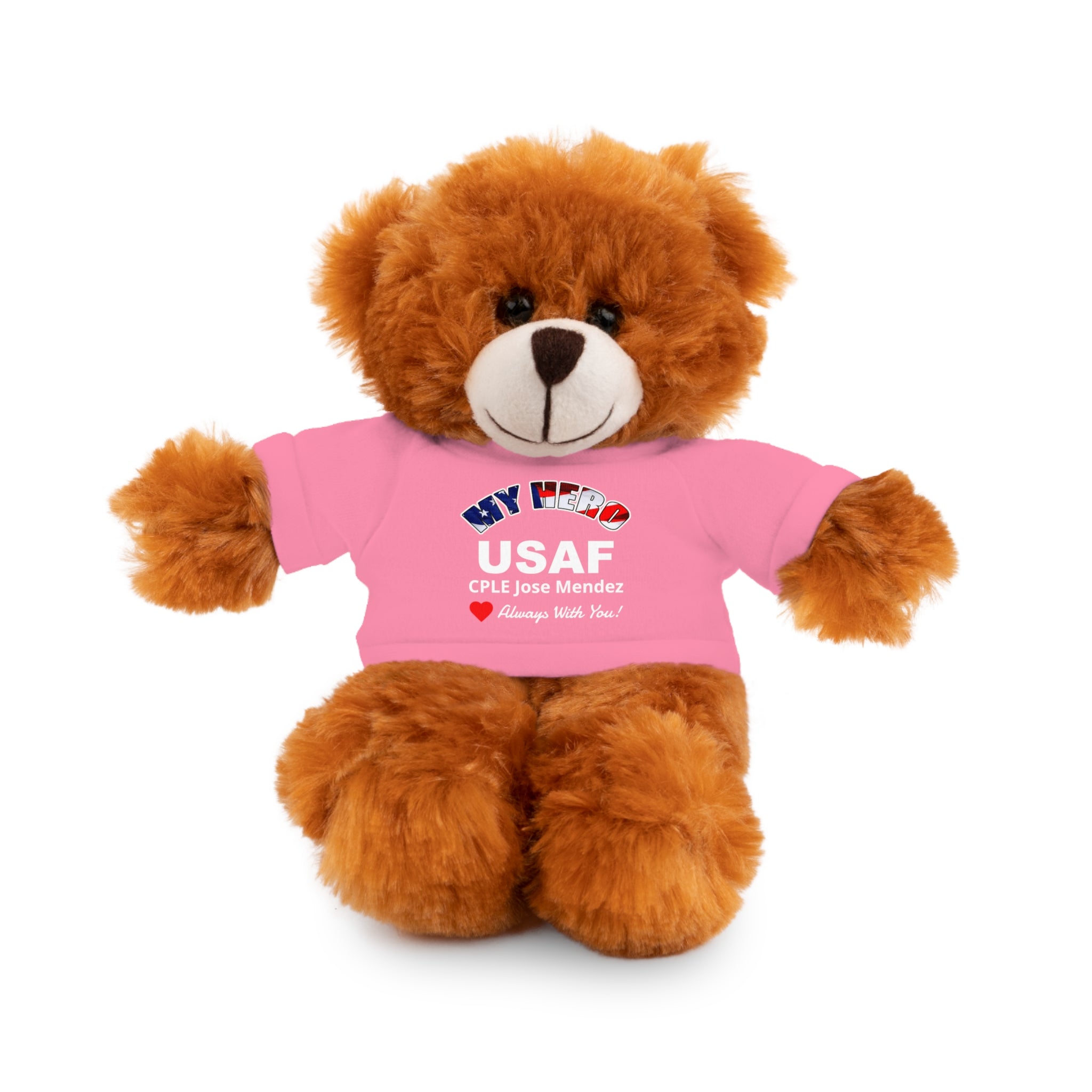Custom U.S. Air Force Stuffed Animal with Personalized T-Shirt – 6 Plush Options, 5 Shirt Colors