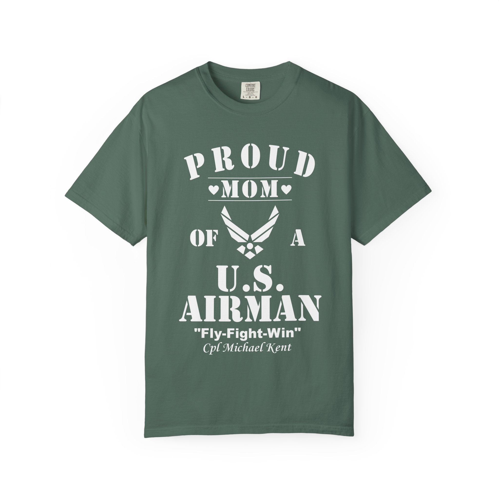 Custom Proud Airman Mom Shirt – Personalized U.S. Air Force Mom Tee with Rank, Name & Saying