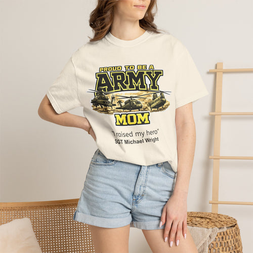 Army Mom Shirt with Helicopters – Personalized Proud Army Mom Comfort Colors Tee