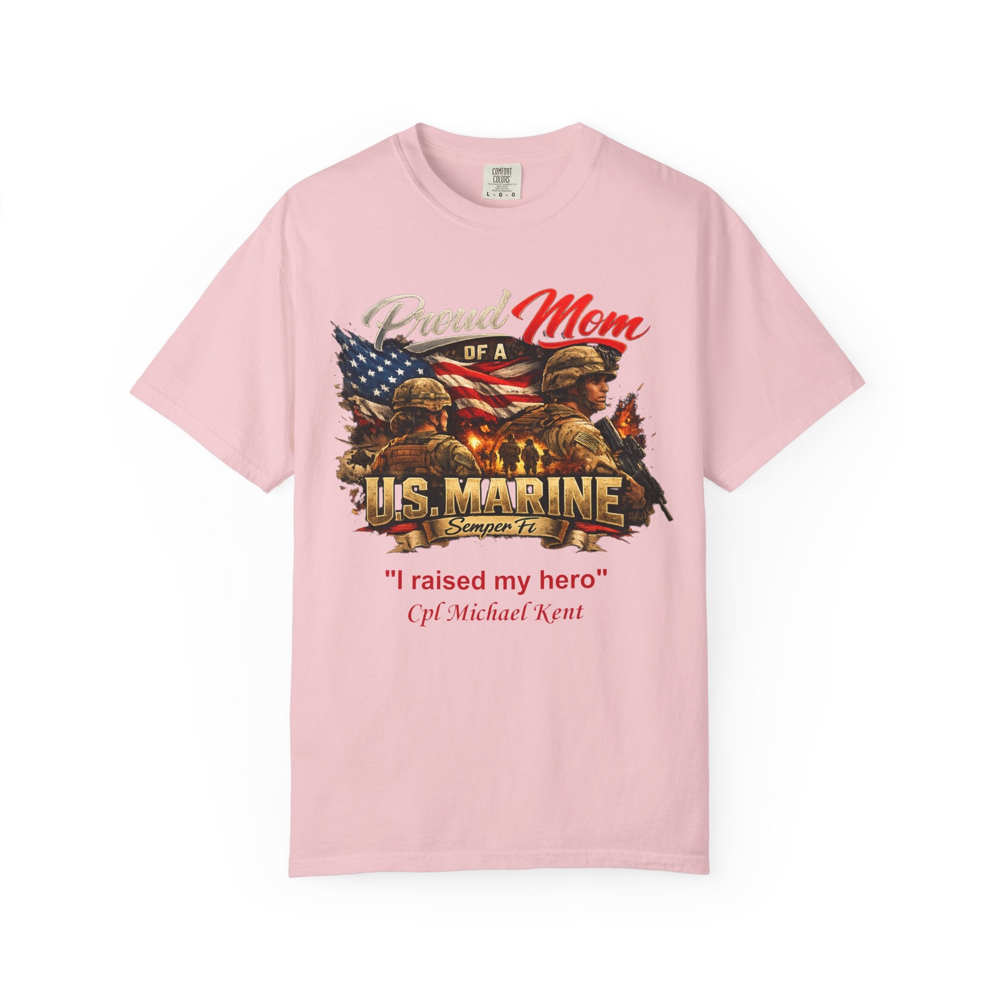 Custom Marine Mom Graphic Shirt – Personalized U.S. Marine Corps Tee | Proud Military Mom Gift | Comfort Colors 1717