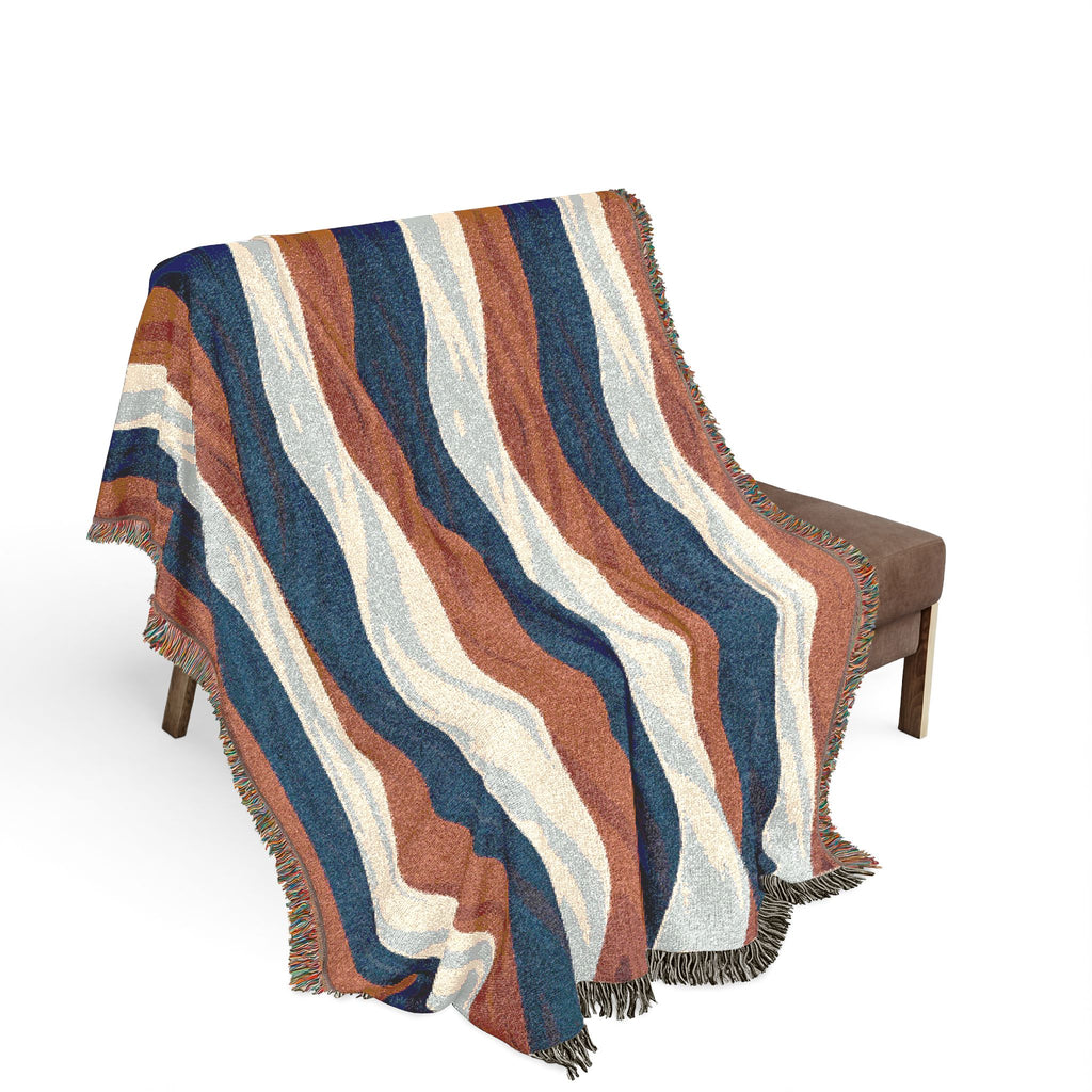 Patriotic Red White Blue Woven Blanket – American Flag Colors Cotton Throw (3 Sizes)