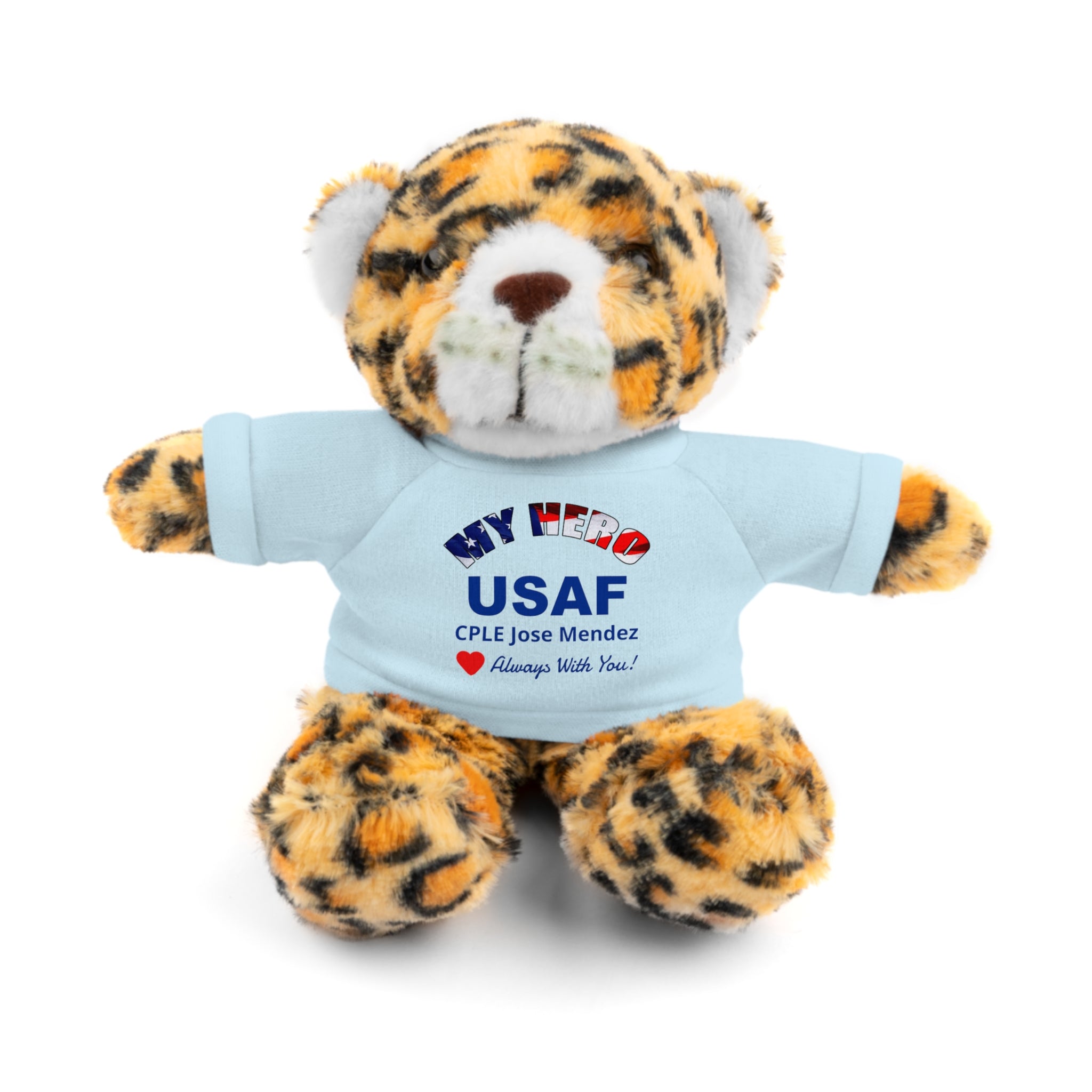 Custom U.S. Air Force Stuffed Animal with Personalized T-Shirt – 6 Plush Options, 5 Shirt Colors