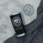 Custom U.S. Navy 20oz Tumbler – Personalized Military Drinkware with Rank, Name or Message (Black, Silver, White)