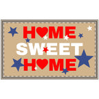 Home Sweet Home Patriotic Welcome Mat – Red White Blue Doormat – 18" x 30" Indoor Outdoor