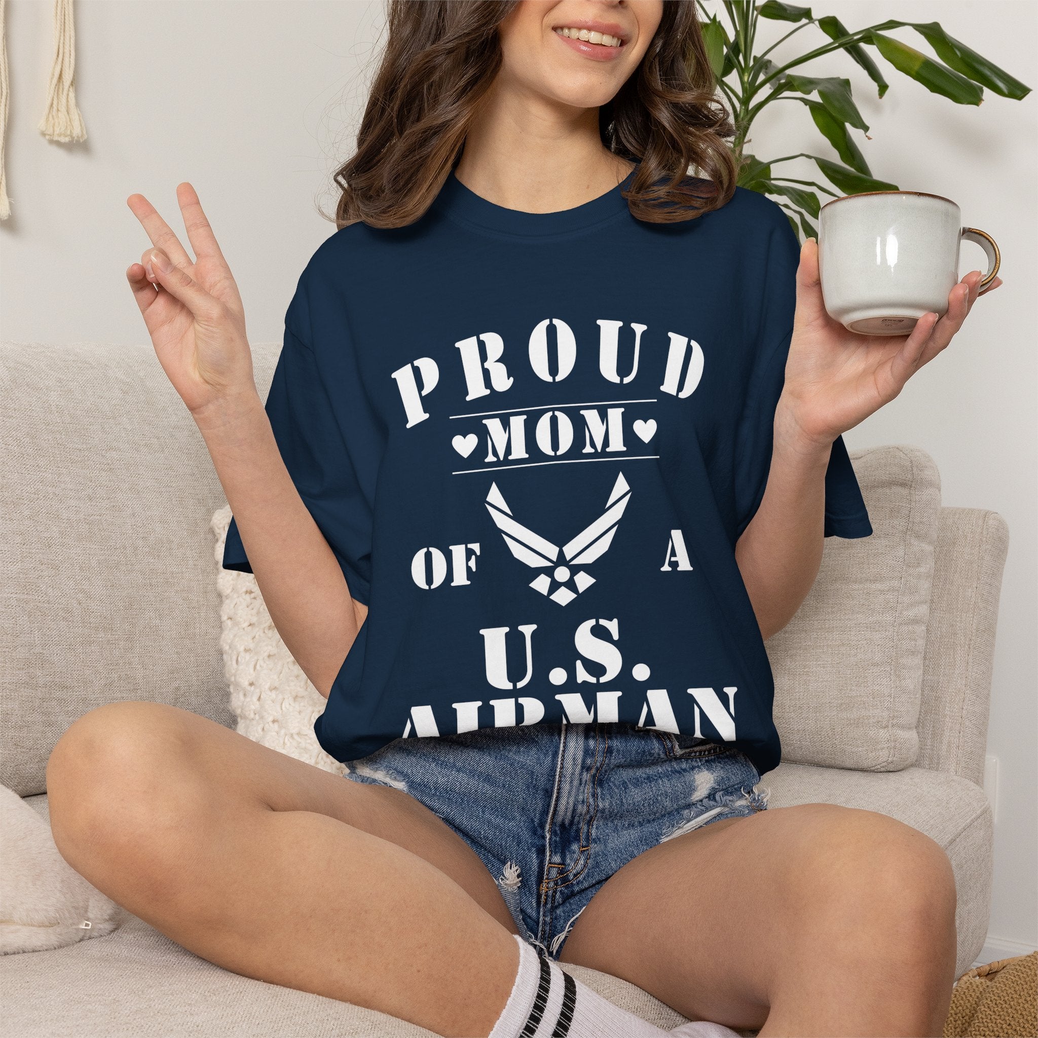Custom Proud Airman Mom Shirt – Personalized U.S. Air Force Mom Tee with Rank, Name & Saying
