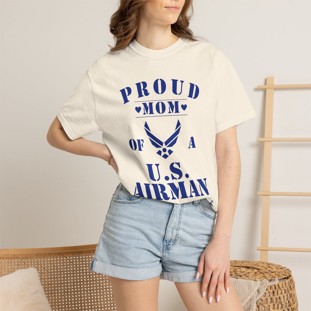Proud Airman Mom Shirt – Personalized U.S. Air Force Mom Tee with Rank, Name & Message | Comfort Colors