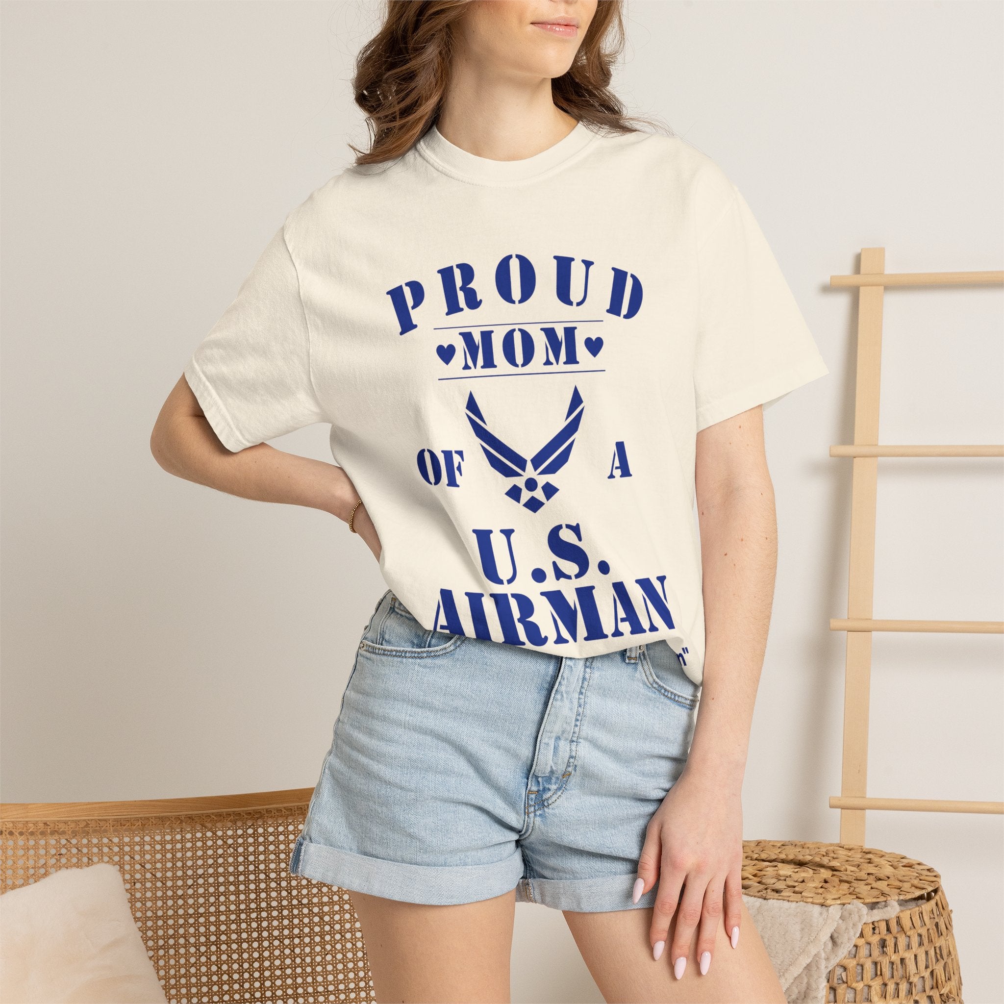 Proud Airman Mom Shirt – Personalized U.S. Air Force Mom Tee with Rank, Name & Message | Comfort Colors
