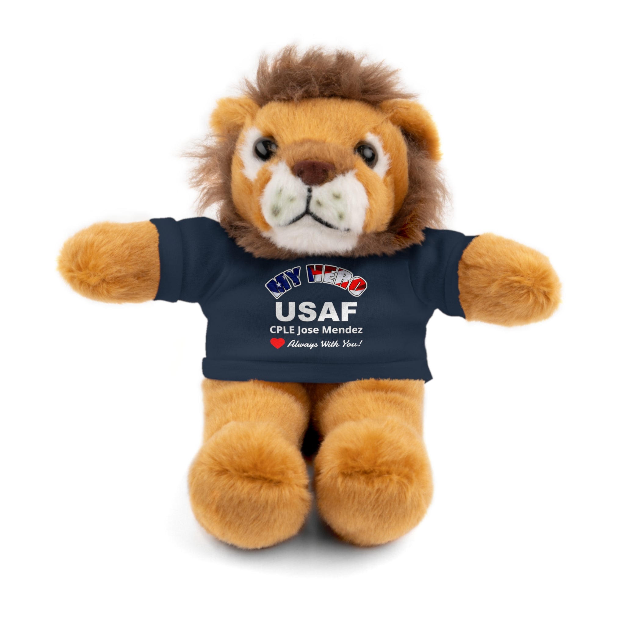 Custom U.S. Air Force Stuffed Animal with Personalized T-Shirt – 6 Plush Options, 5 Shirt Colors