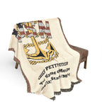 Custom U.S. Navy (USN) Anchor Woven Blanket – Personalized Navy Rank, Name & Ship Gift – Navy Veteran Blanket