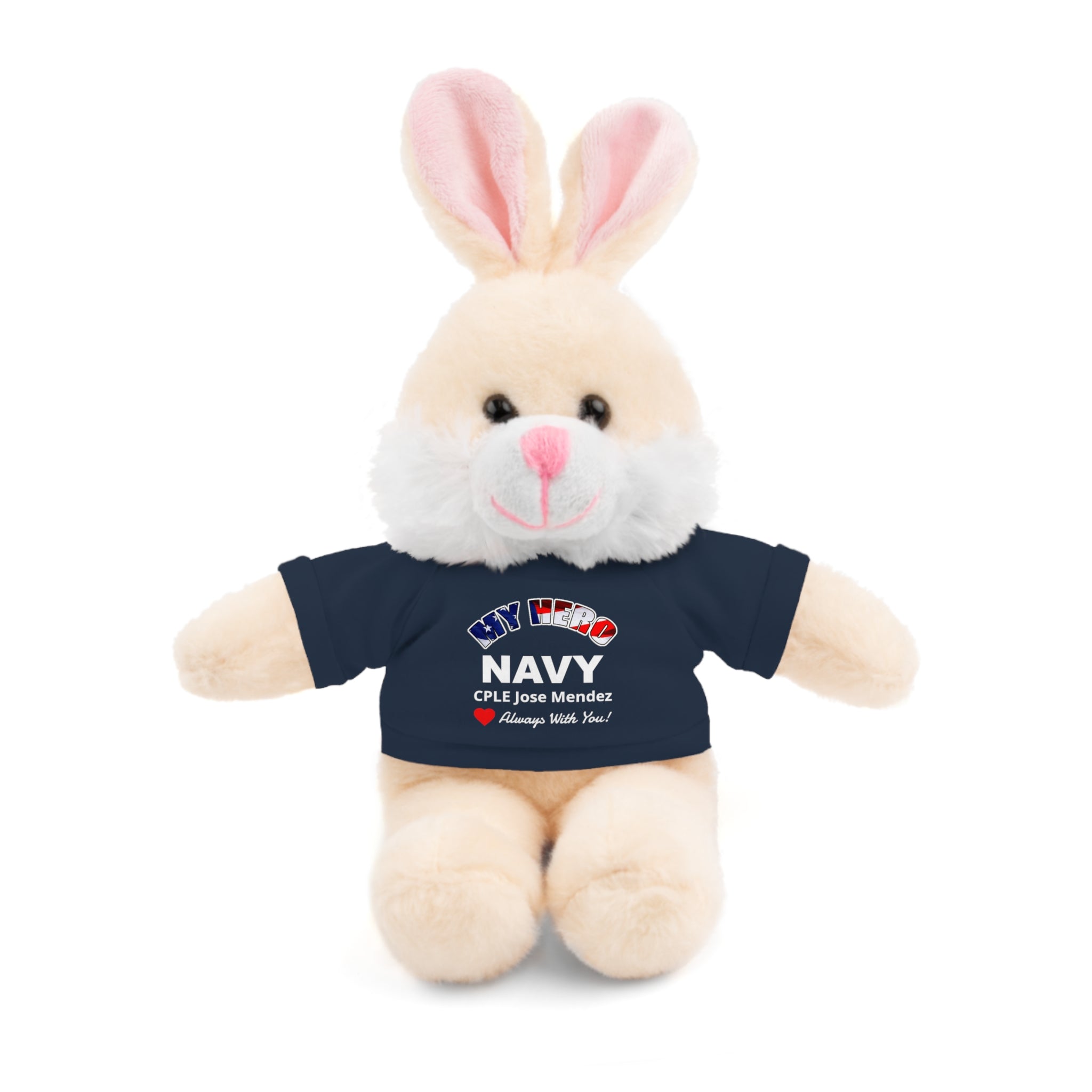 Custom U.S. Navy Stuffed Animal with Personalized T-Shirt – 6 Plush Options, 5 Shirt Colors