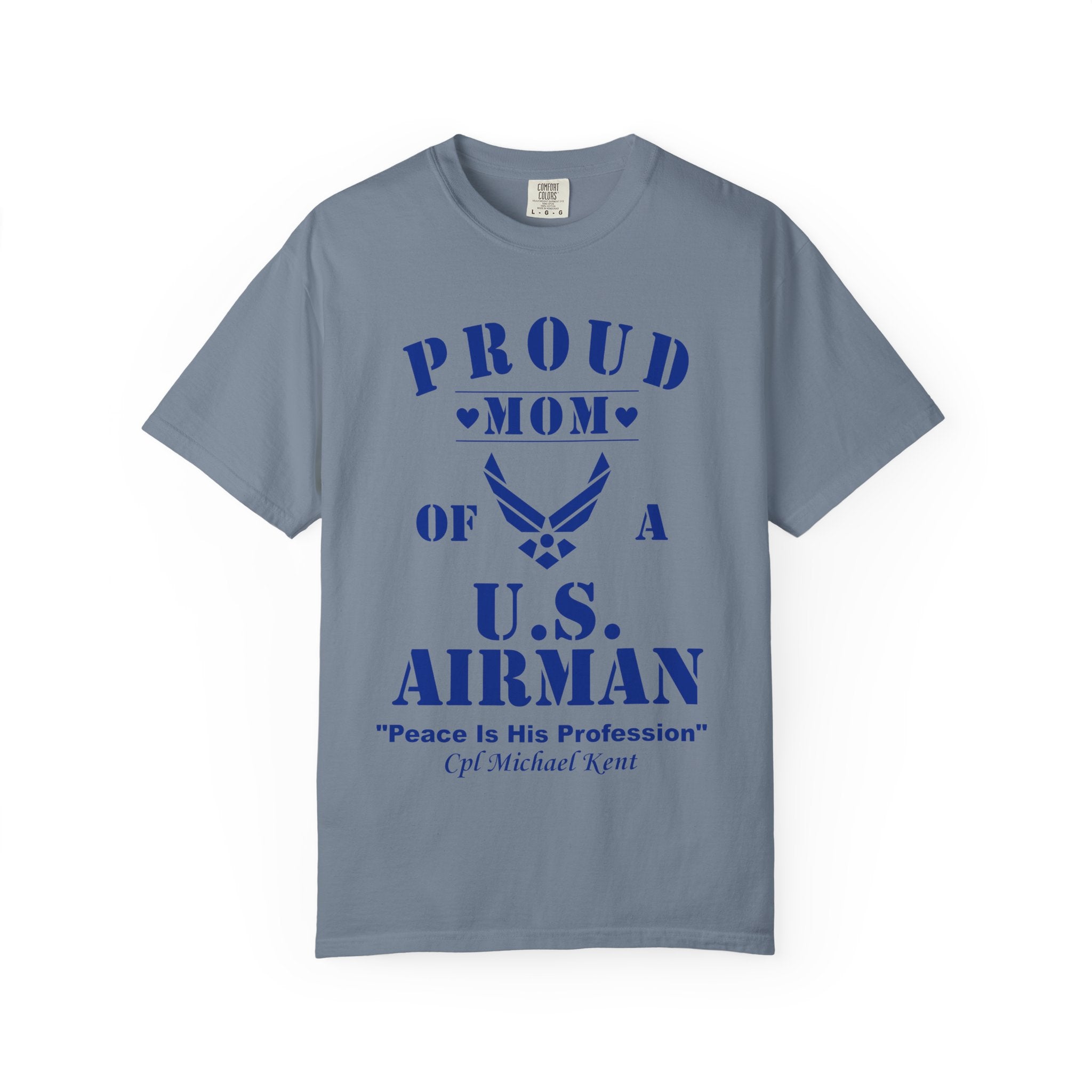 Proud Airman Mom Shirt – Personalized U.S. Air Force Mom Tee with Rank, Name & Message | Comfort Colors