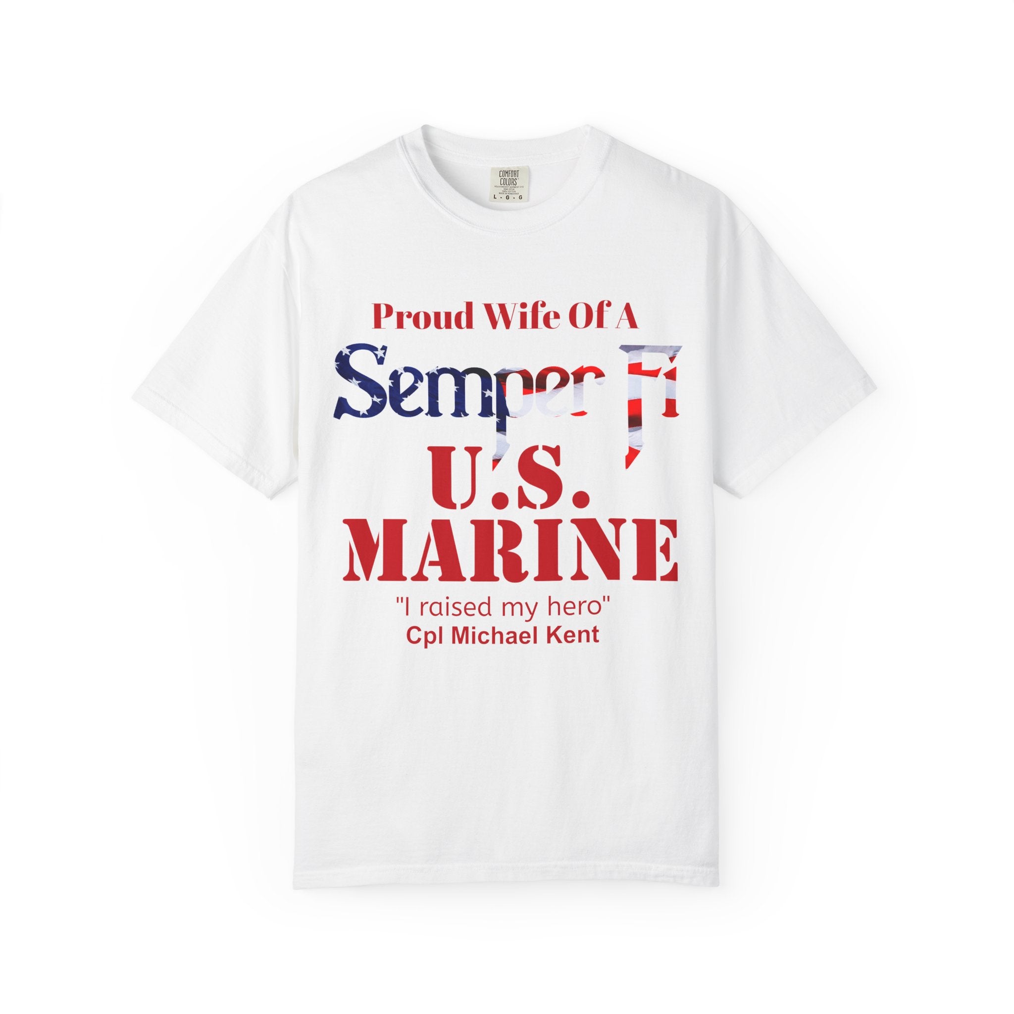 Custom Marine Wife Shirt – Personalized Semper Fi USMC T-Shirt | Proud Military Spouse Gift | Comfort Colors 1717