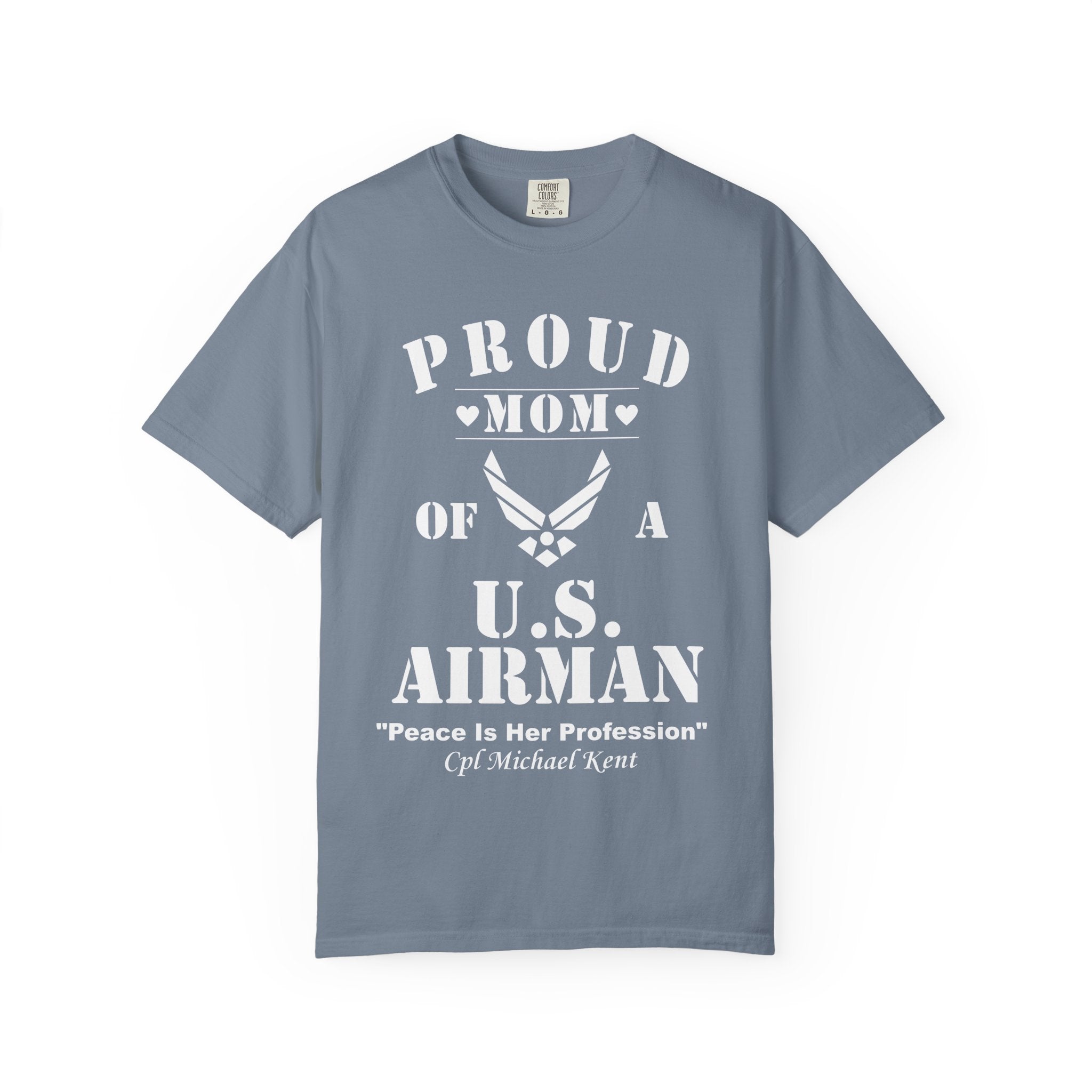 Custom Proud Airman Mom Shirt – Personalized U.S. Air Force Mom Tee with Rank, Name & Saying