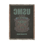 Custom U.S. Marine Corps Woven Blanket – Personalized USMC Gift – Upload Your Own Design