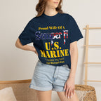 Personalized Marine Wife Gold Letters Shirt – Custom Semper Fi USMC Tee | Proud Military Spouse Gift | Comfort Colors 1717