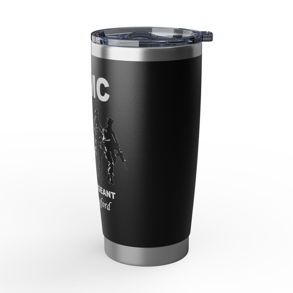 Custom USMC Warfighters 20oz Tumbler – Personalized Marine Corps Unit Cup with Rank, Name or Message