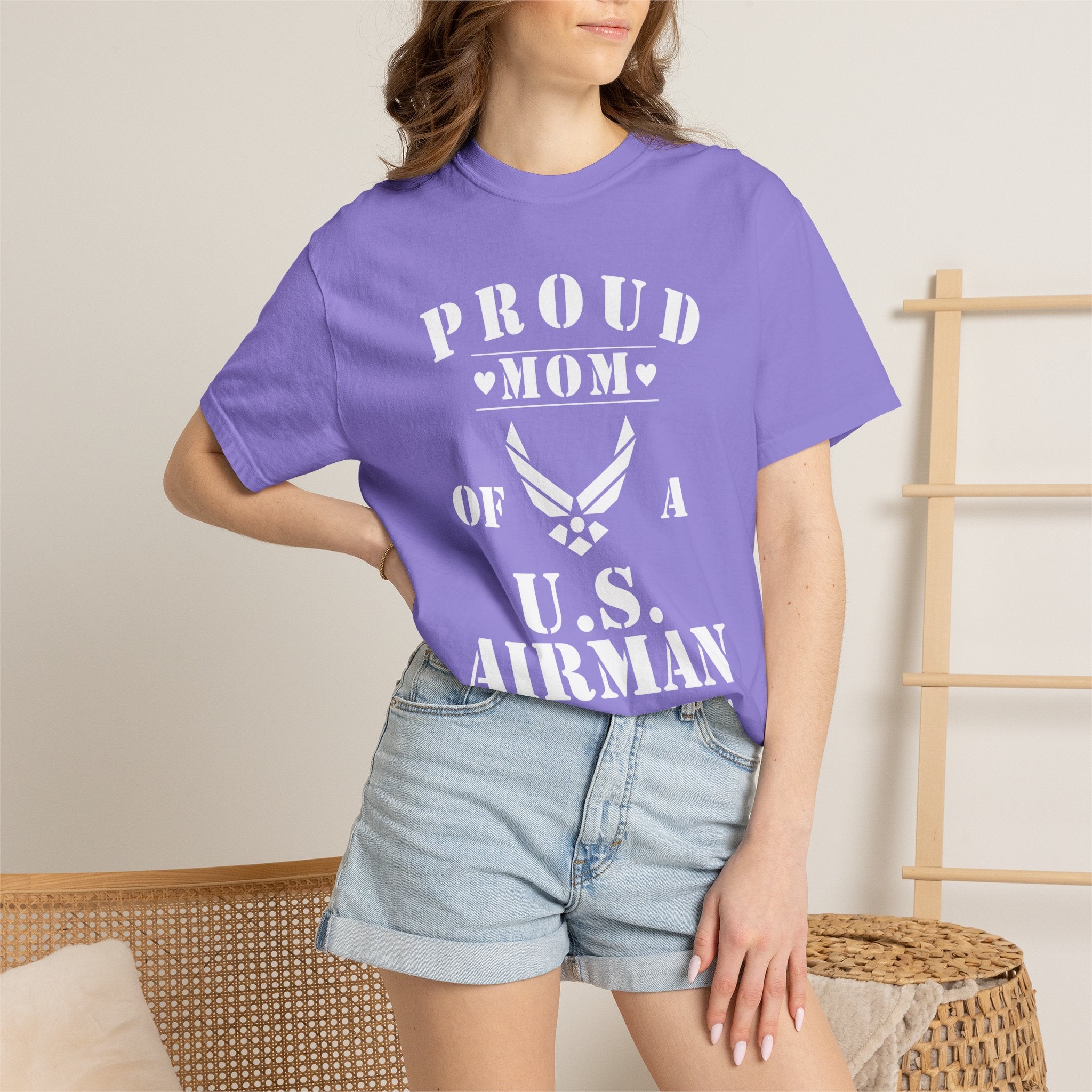 Custom Proud Airman Mom Shirt – Personalized U.S. Air Force Mom Tee with Rank, Name & Saying