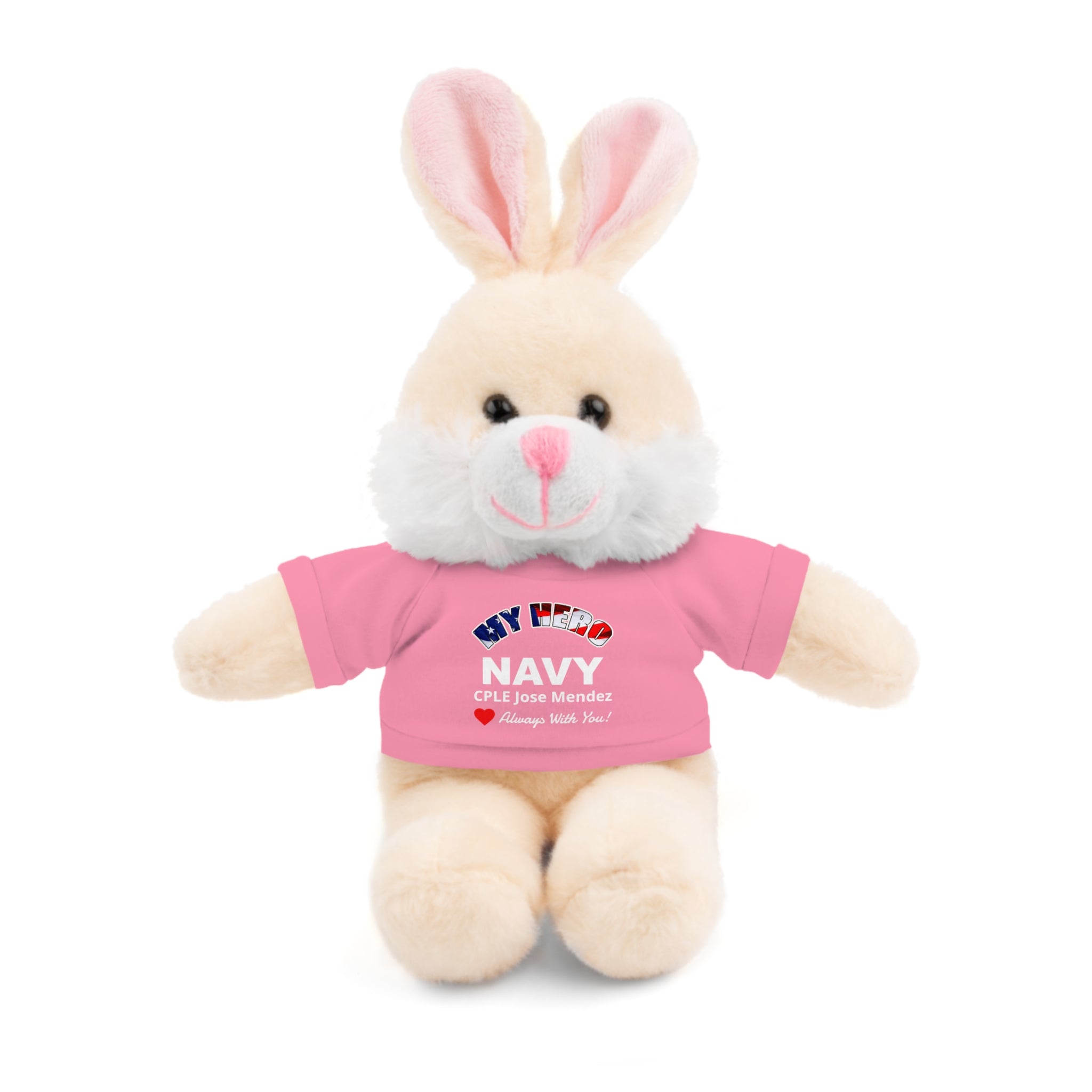 Custom U.S. Navy Stuffed Animal with Personalized T-Shirt – 6 Plush Options, 5 Shirt Colors