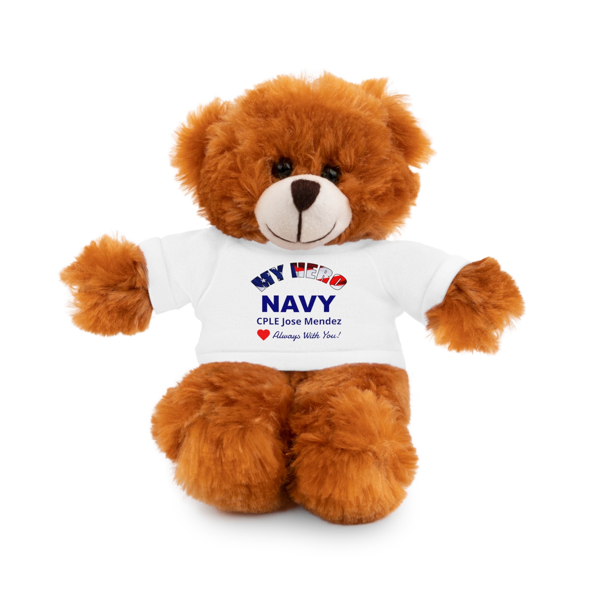 Custom U.S. Navy Stuffed Animal with Personalized T-Shirt – 6 Plush Options, 5 Shirt Colors