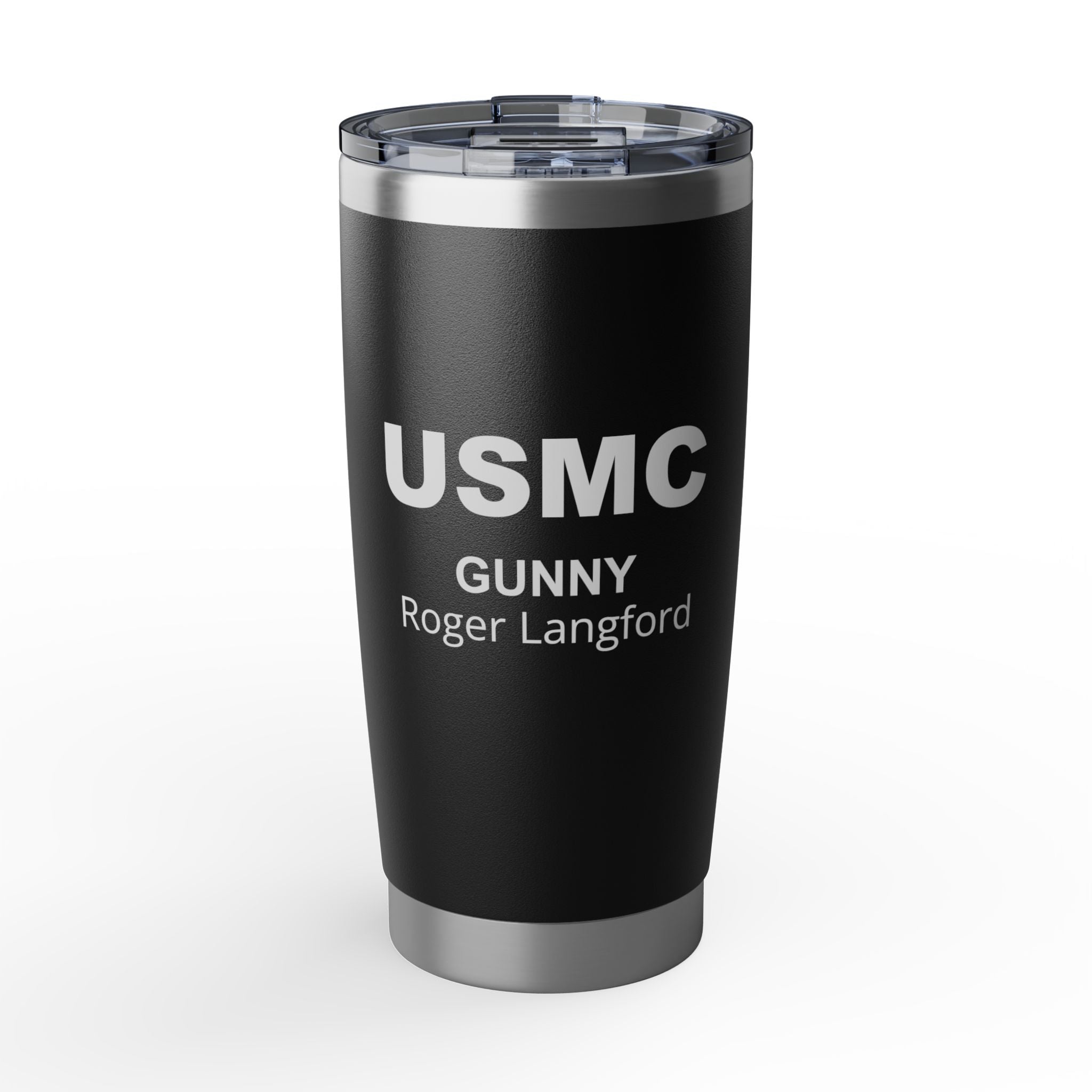 Custom USMC 20oz Tumbler – Personalized Marine Corps Cup with Rank, Name or Message