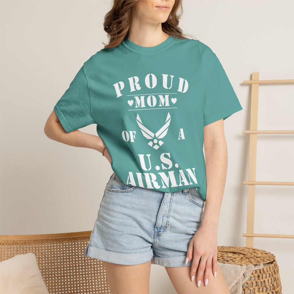 Custom Proud Airman Mom Shirt – Personalized U.S. Air Force Mom Tee with Rank, Name & Saying