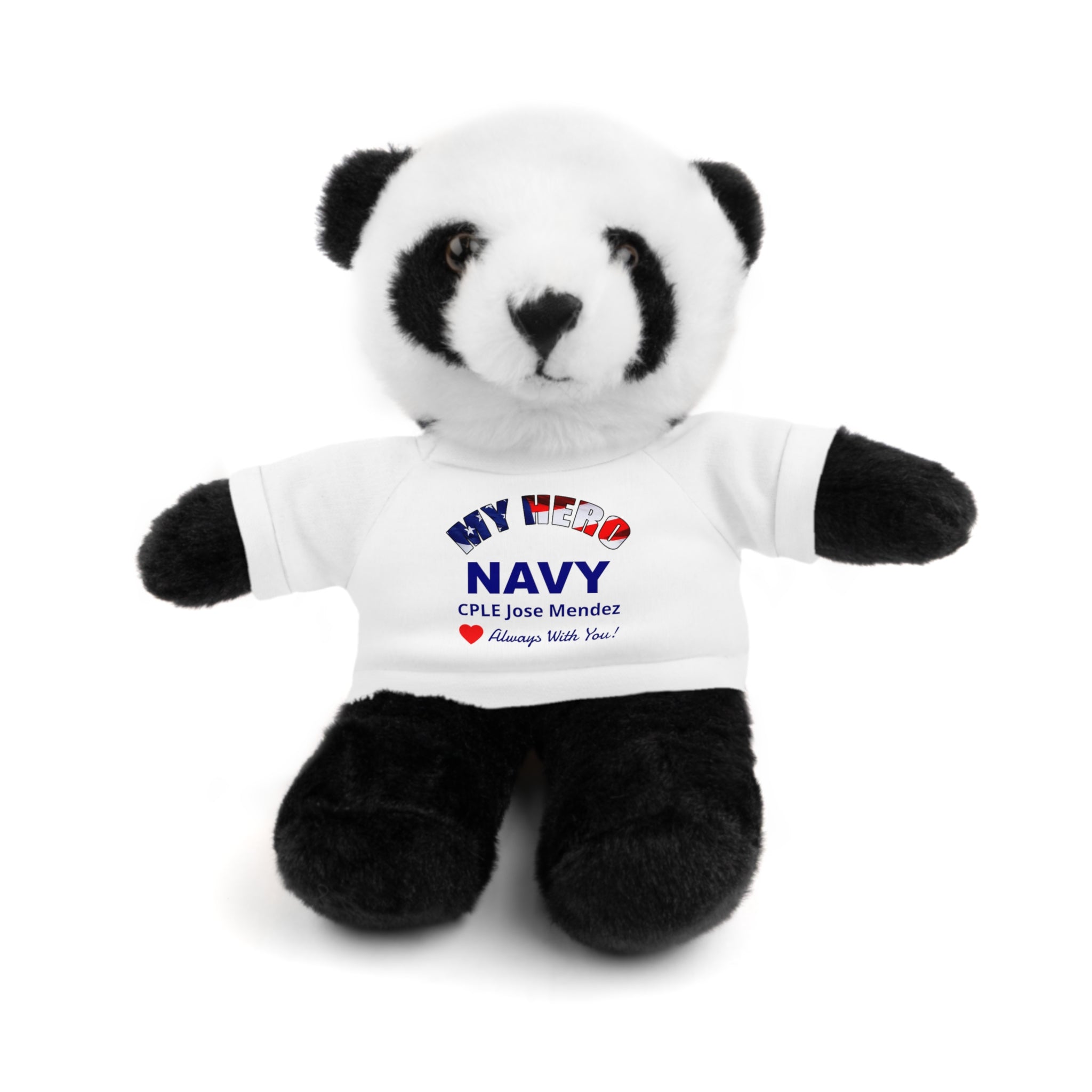 Custom U.S. Navy Stuffed Animal with Personalized T-Shirt – 6 Plush Options, 5 Shirt Colors