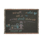 Marine Family Woven Blanket — “When a Marine Serves, the Whole Family Serves” Personalized Throw