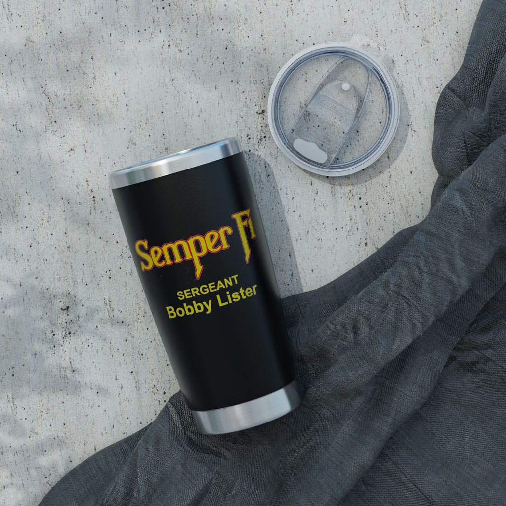 Custom Semper Fi USMC 20oz Tumbler – Personalized Marine Corps Cup with Rank, Name or Message