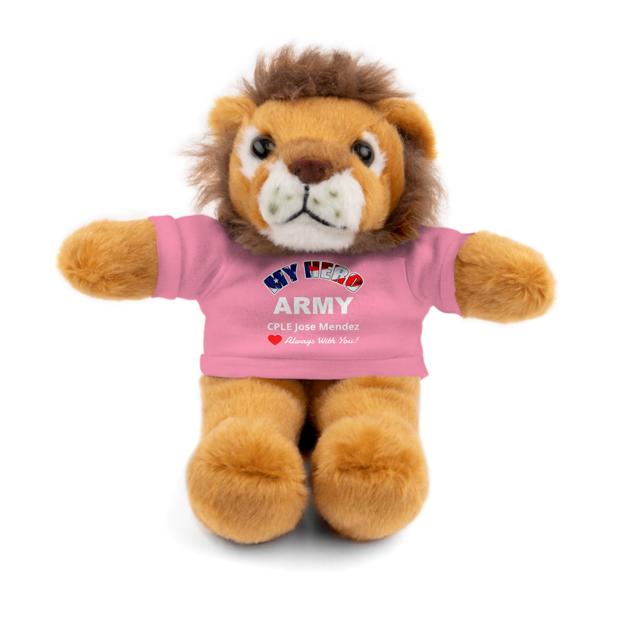 Custom U.S. Army Stuffed Animal with Personalized T-Shirt – 6 Plush Options, 5 Shirt Colors