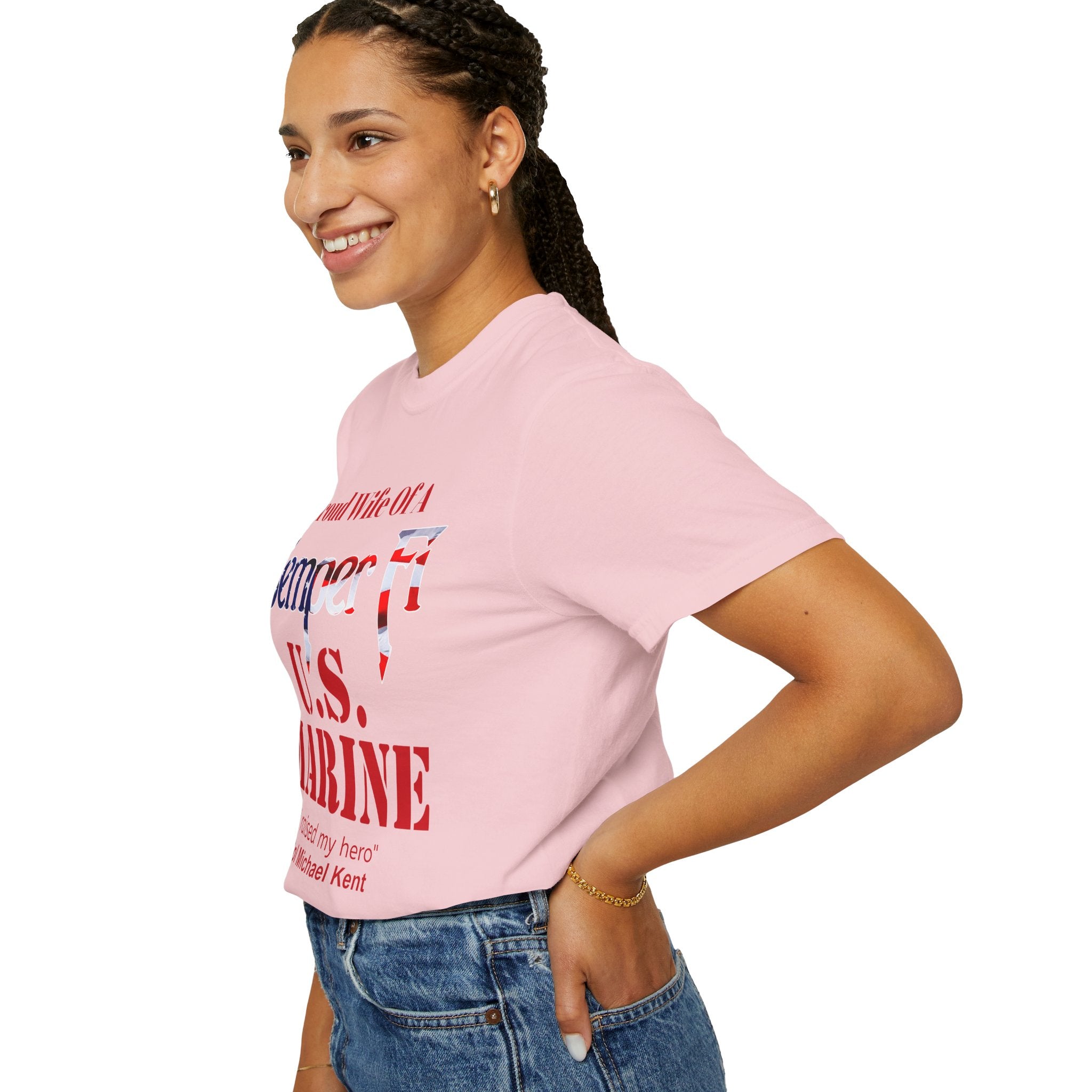 Custom Marine Wife Shirt – Personalized Semper Fi USMC T-Shirt | Proud Military Spouse Gift | Comfort Colors 1717