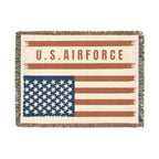 Custom U.S. Air Force American Flag Woven Blanket – Personalized USAF Military Gift with Name, Rank & Message
