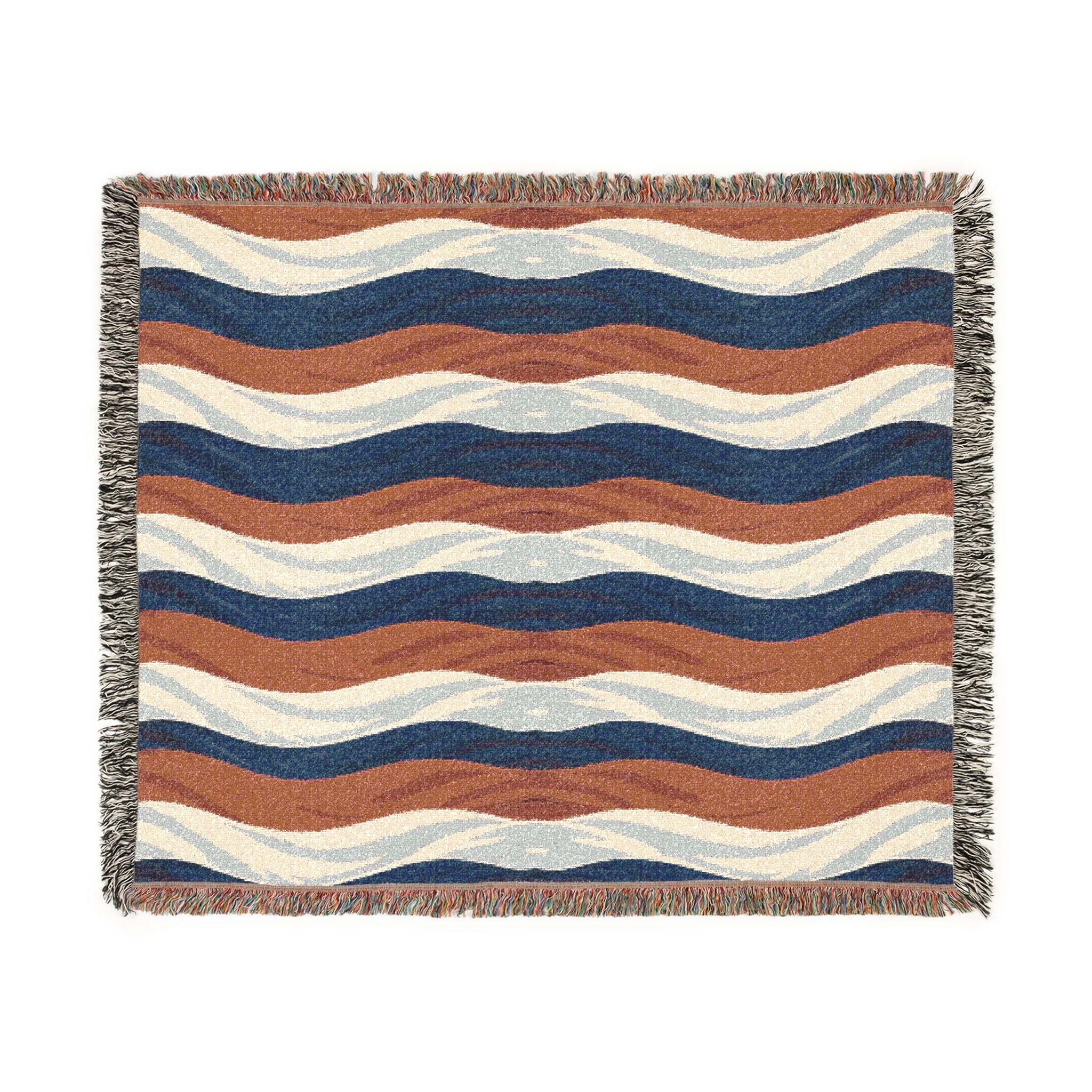 Patriotic Red White Blue Woven Blanket – American Flag Colors Cotton Throw (3 Sizes)