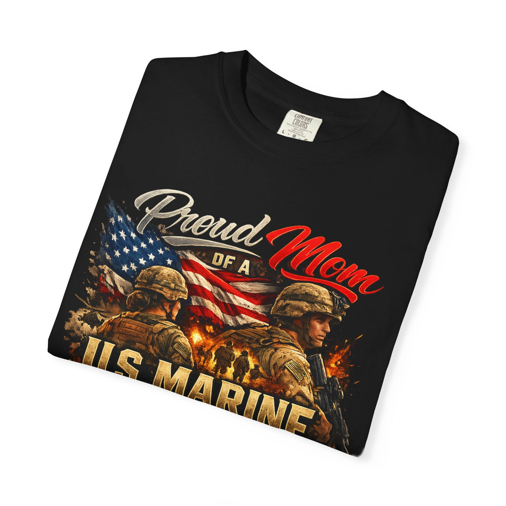 Custom Marine Mom Graphic Shirt – Personalized U.S. Marine Corps Tee | Proud Military Mom Gift | Comfort Colors 1717