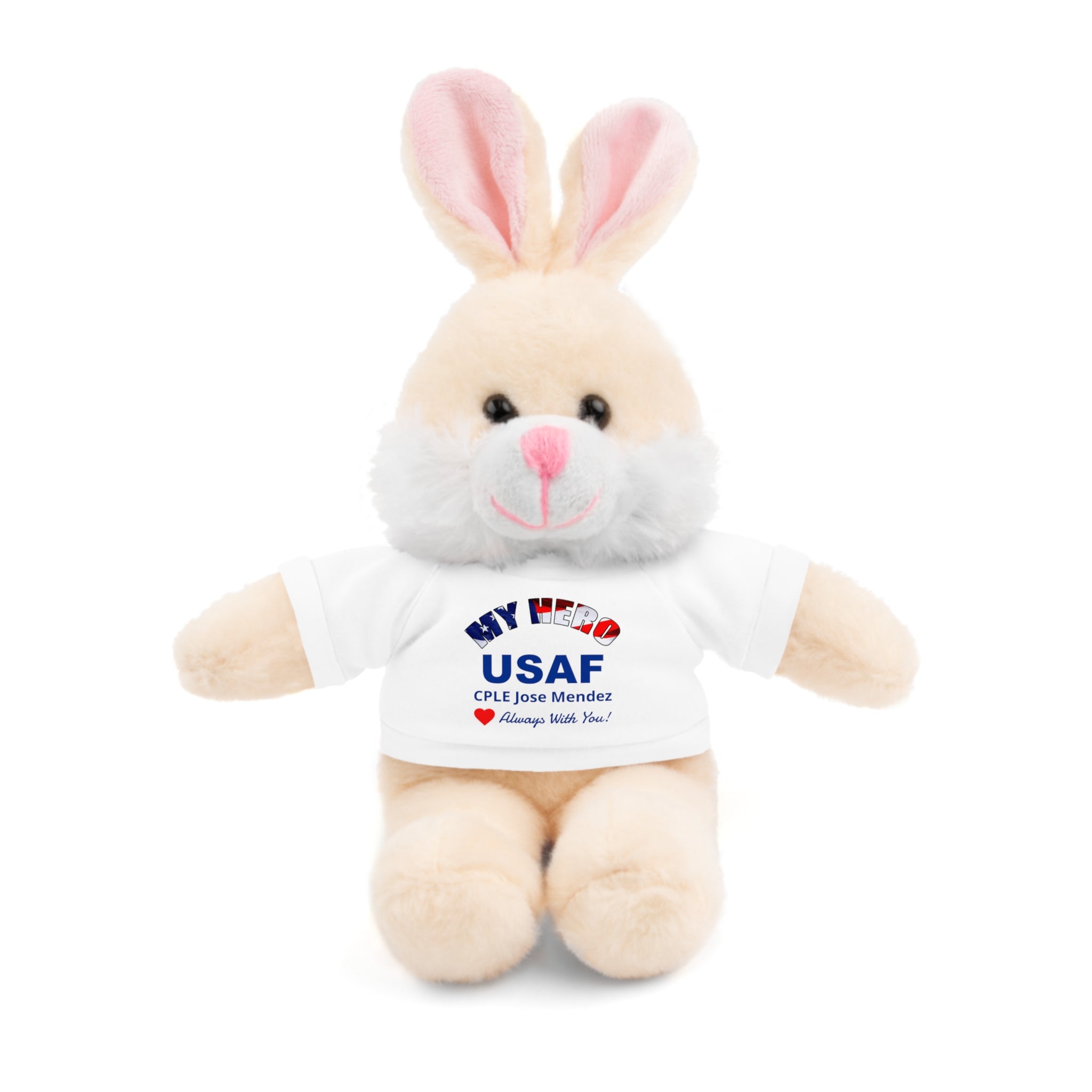 Custom U.S. Air Force Stuffed Animal with Personalized T-Shirt – 6 Plush Options, 5 Shirt Colors