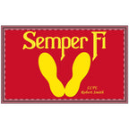 Personalized Marine Corps Yellow Footprints Doormat | Custom USMC Semper Fi Welcome Mat