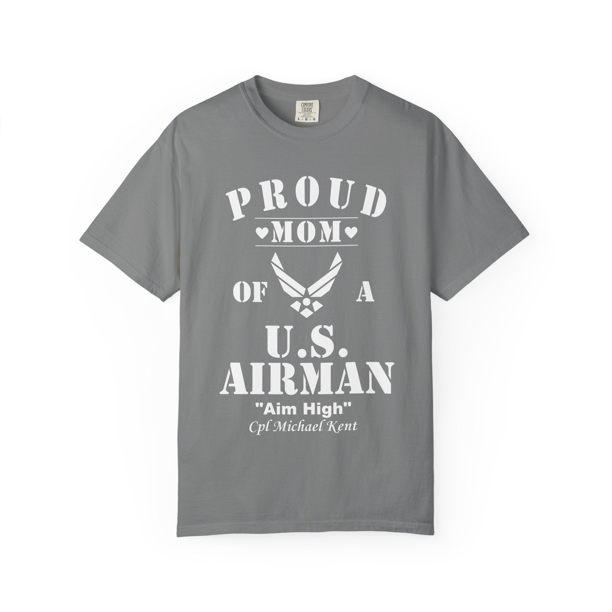 Custom Proud Airman Mom Shirt – Personalized U.S. Air Force Mom Tee with Rank, Name & Saying