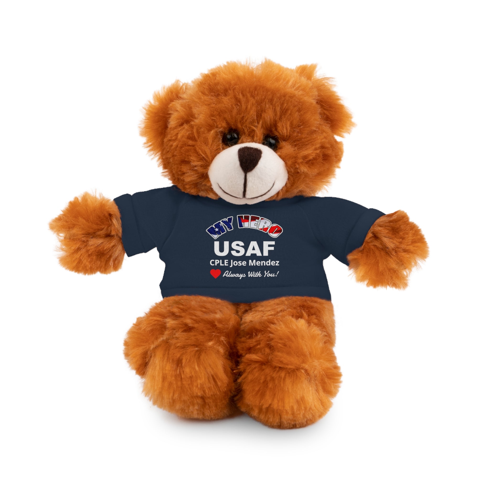 Custom U.S. Air Force Stuffed Animal with Personalized T-Shirt – 6 Plush Options, 5 Shirt Colors