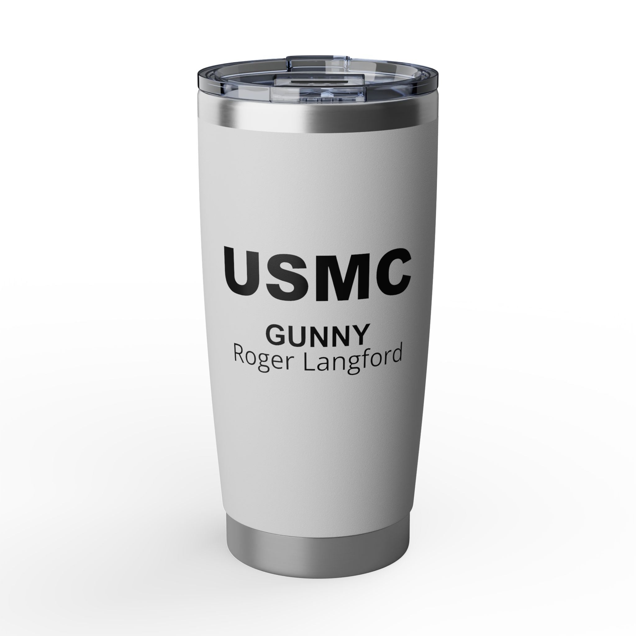 Custom USMC 20oz Tumbler – Personalized Marine Corps Cup with Rank, Name or Message
