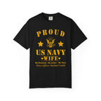 Custom Proud Navy Wife Comfort Colors T-Shirt – Personalized U.S. Navy Spouse Shirt with Name, Rank & Ship