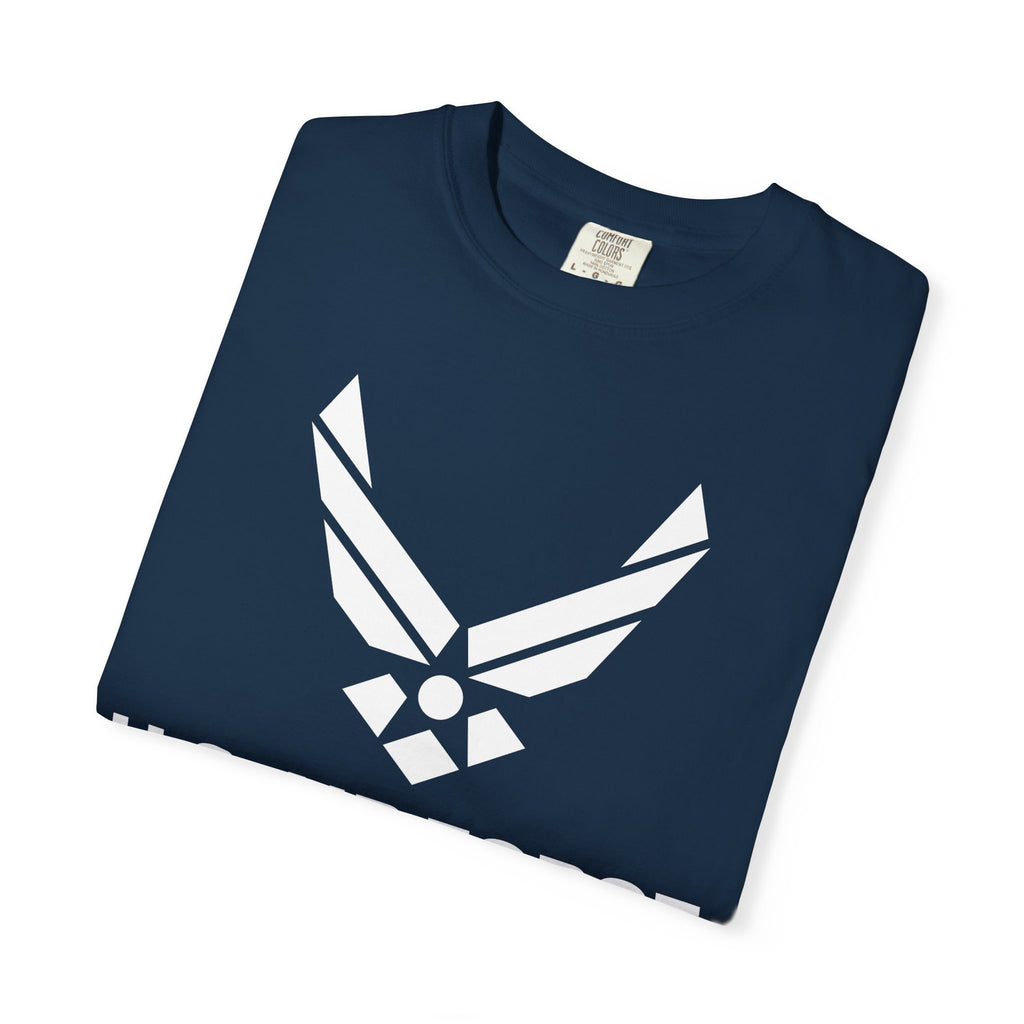 Personalized Air Force Mom Shirt – Custom USAF Family Tee with Rank, Aircraft & Message | Comfort Colors