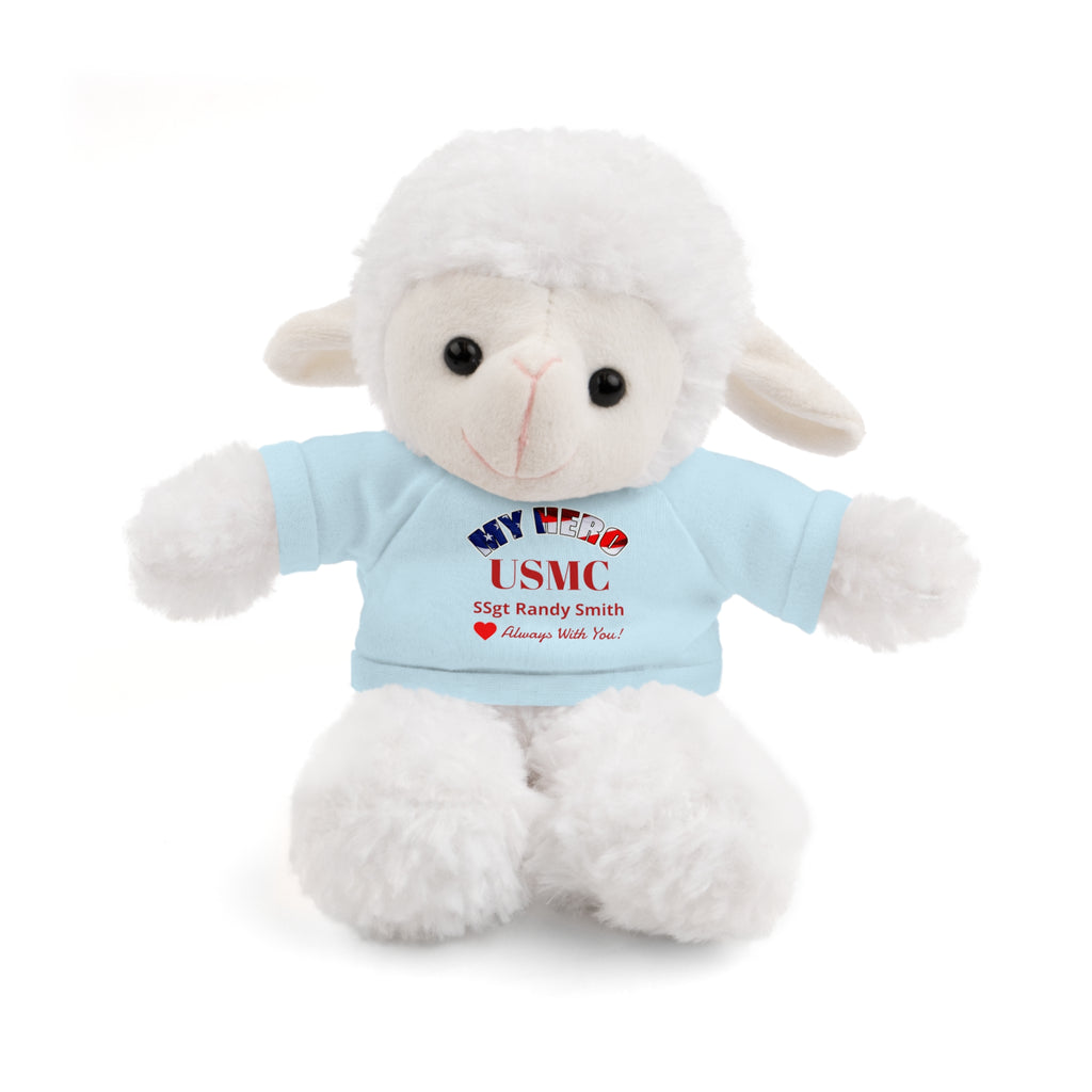 Custom USMC Stuffed Animal with Personalized T-Shirt – 6 Plush Animals, 5 Shirt Colors