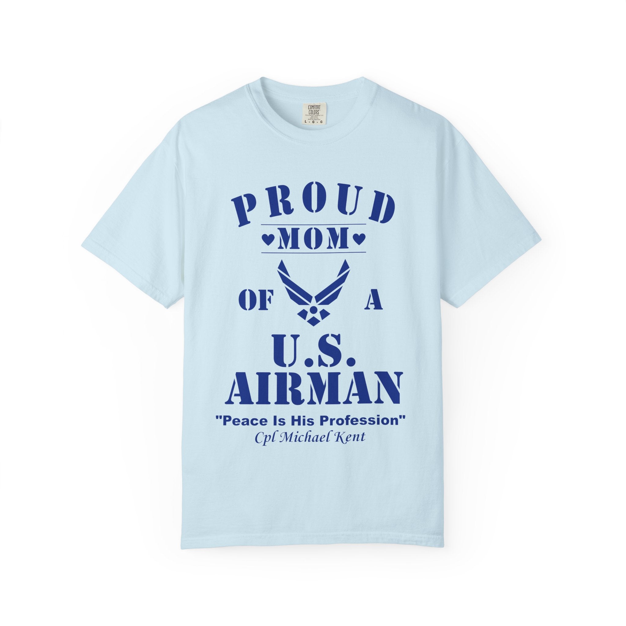 Proud Airman Mom Shirt – Personalized U.S. Air Force Mom Tee with Rank, Name & Message | Comfort Colors