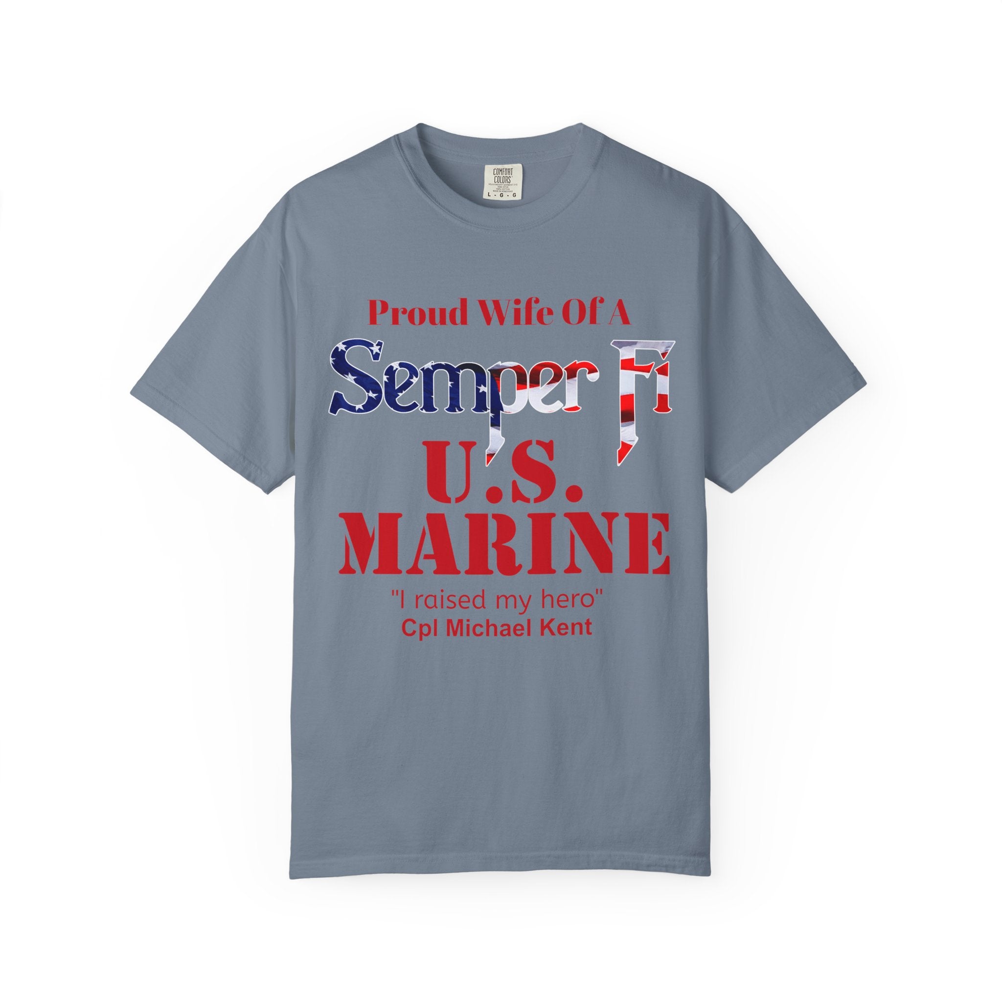 Custom Marine Wife Shirt – Personalized Semper Fi USMC T-Shirt | Proud Military Spouse Gift | Comfort Colors 1717
