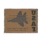 Custom U.S. Air Force Aircraft Woven Blanket – Personalized USAF Aviation Blanket – Military Gift for Airmen & Veterans