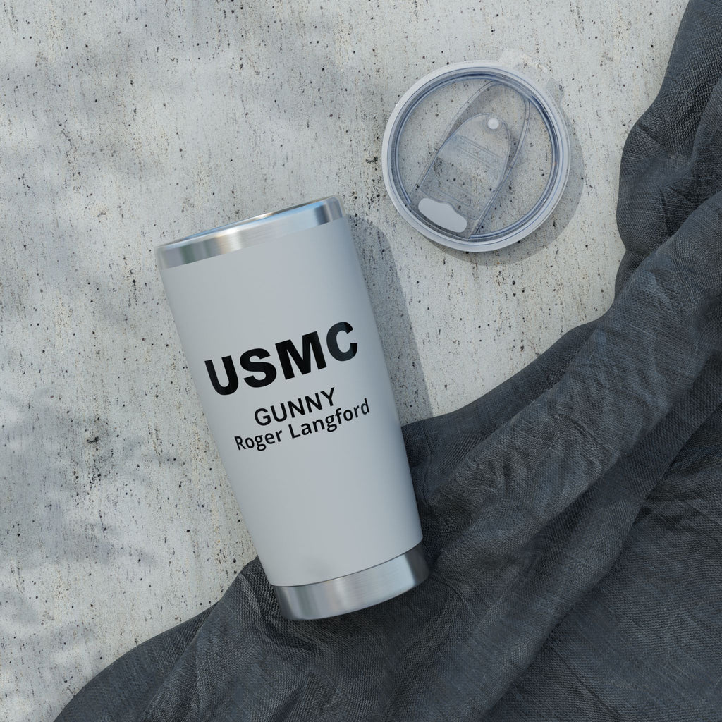 Custom USMC 20oz Tumbler – Personalized Marine Corps Cup with Rank, Name or Message