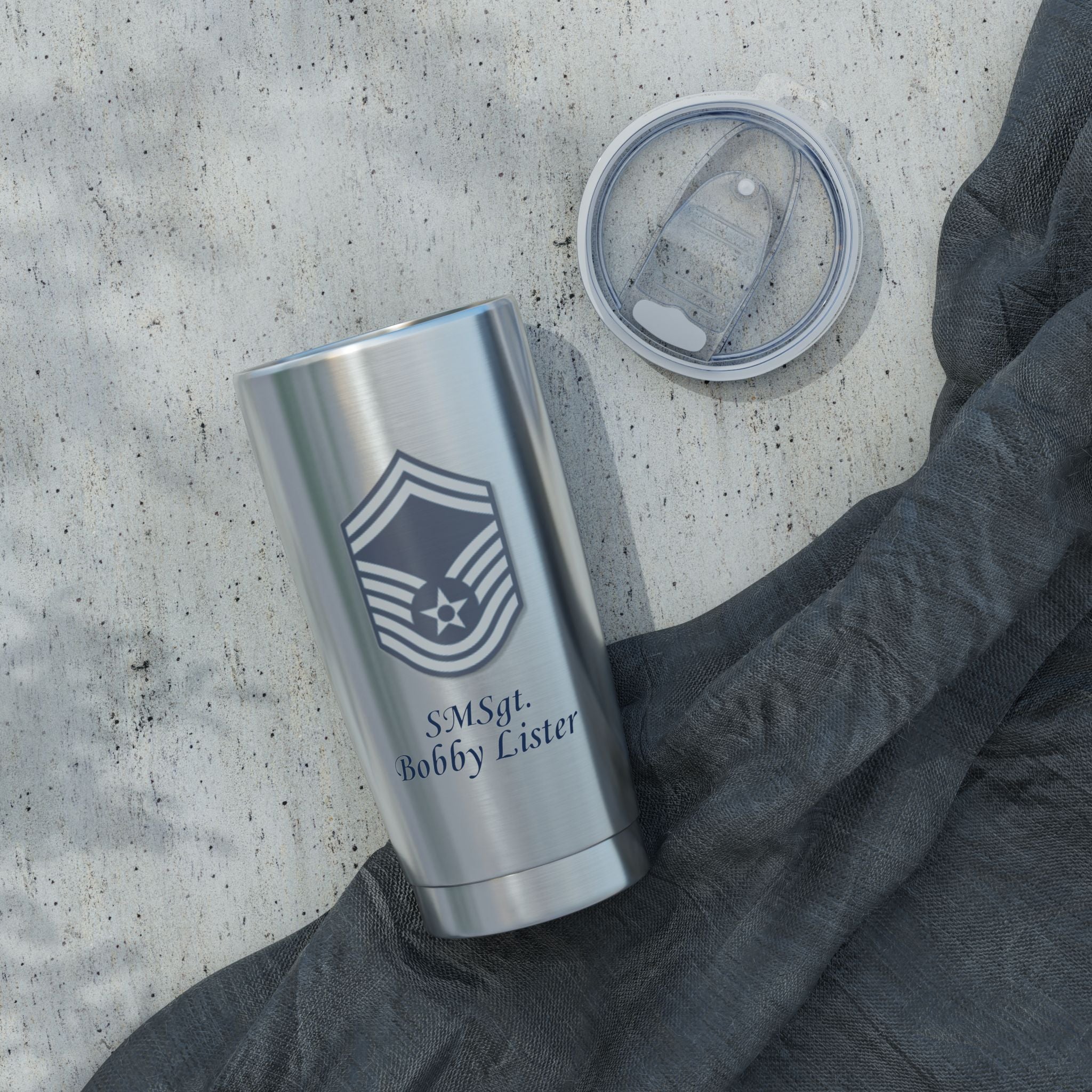 Custom Air Force Rank 20oz Tumbler – Personalized Military Cup with Rank, Name & Unit