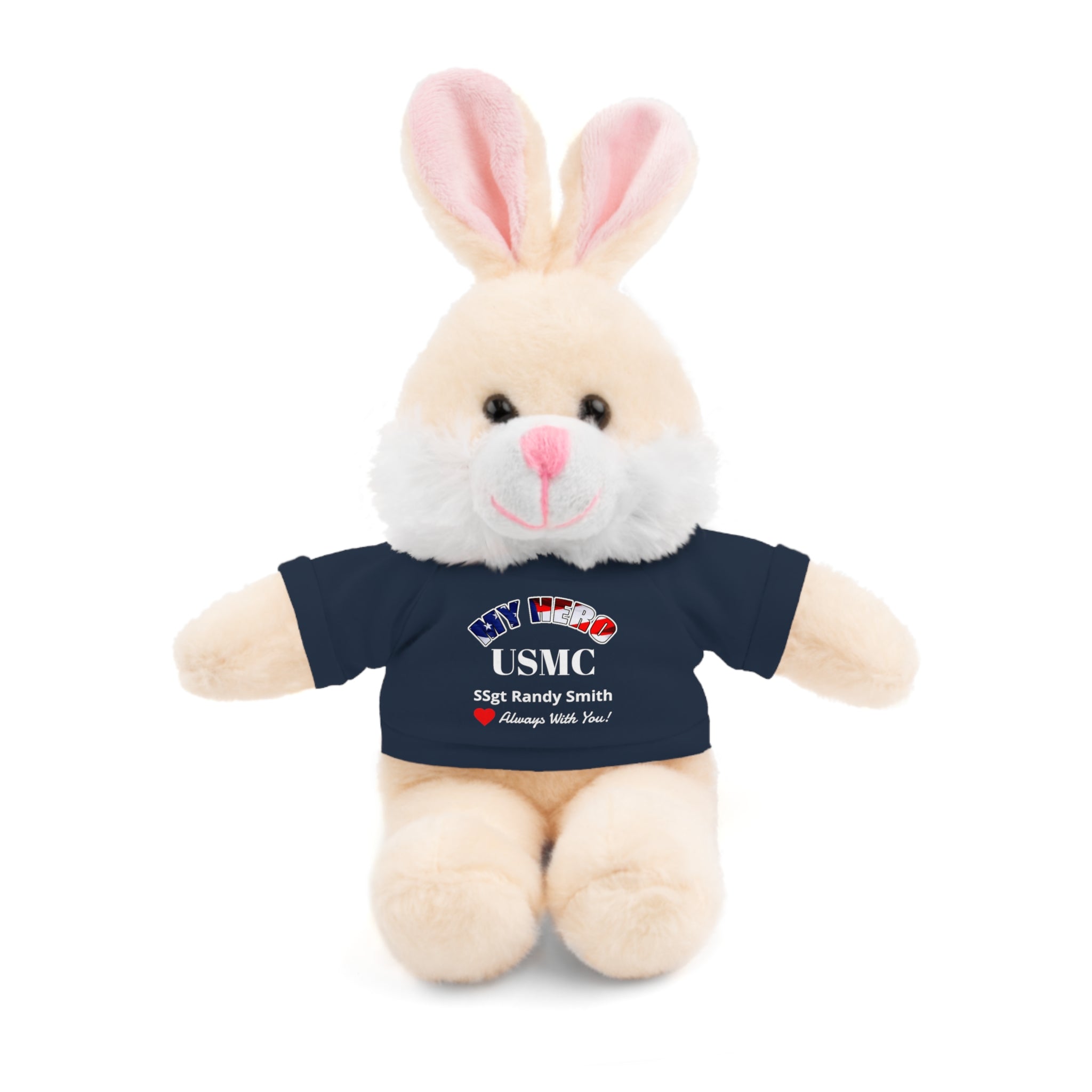 Custom USMC Stuffed Animal with Personalized T-Shirt – 6 Plush Animals, 5 Shirt Colors