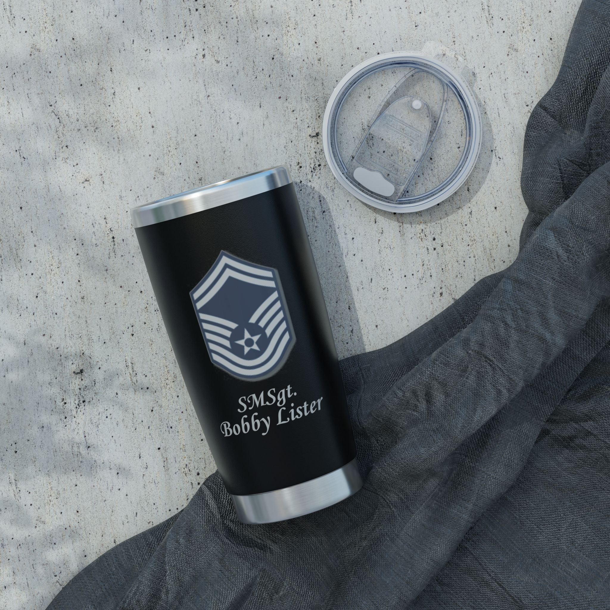 Custom Air Force Rank 20oz Tumbler – Personalized Military Cup with Rank, Name & Unit