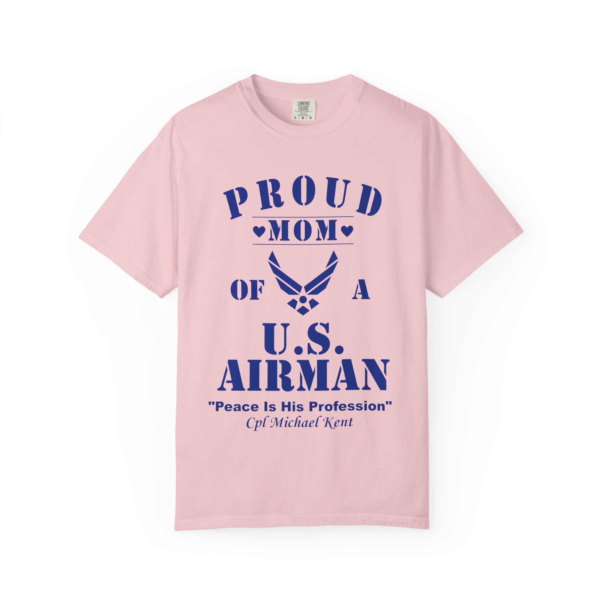 Proud Airman Mom Shirt – Personalized U.S. Air Force Mom Tee with Rank, Name & Message | Comfort Colors